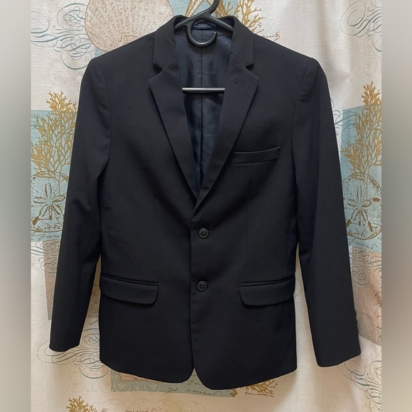 Chaps Boys Black Button Front Suit Jacket Blazer 14 Formal Event Wear Church - Picture 1 of 8